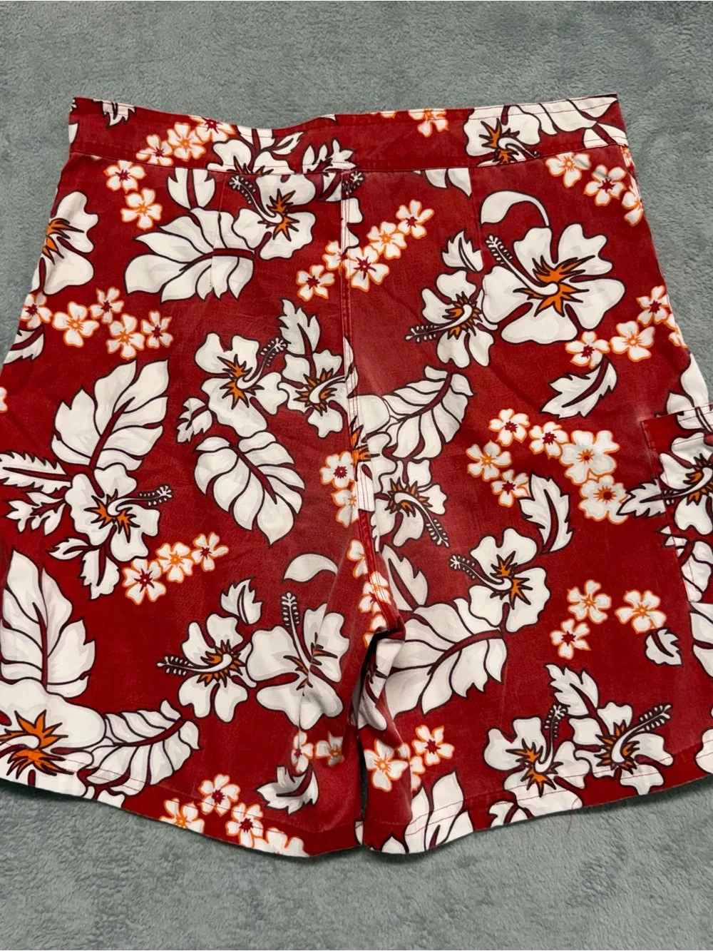 Vintage Tropical L’Attitude Mens 38 Board Shorts Hawaiian Floral Surf Y2K Swim